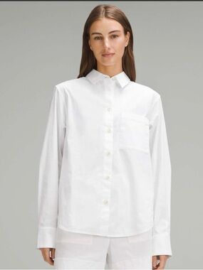 White Button-Up Cotton Shirt